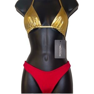Red & gold bikini set size XS
